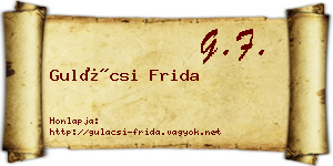 Gulácsi Frida névjegykártya